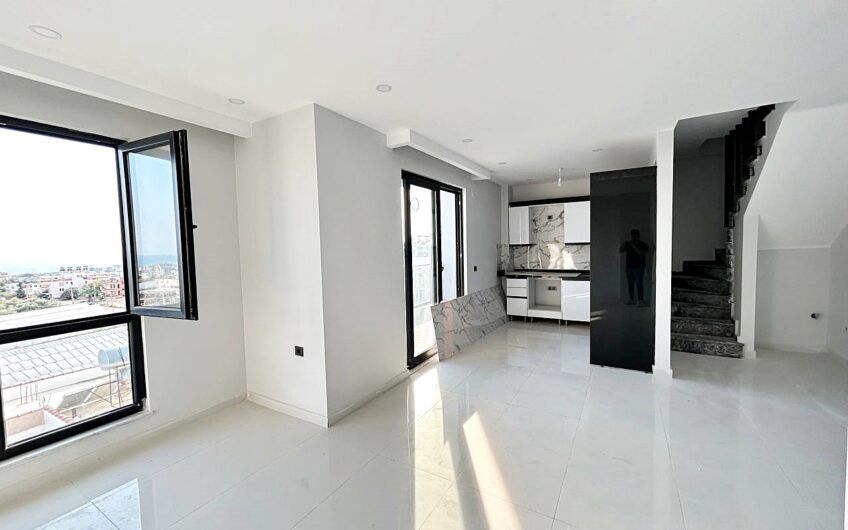 ALANYA PAYALLARDA SATILIK DENİZ MANZARALI SIFIR 2+1 DUBLEKS DAİRE